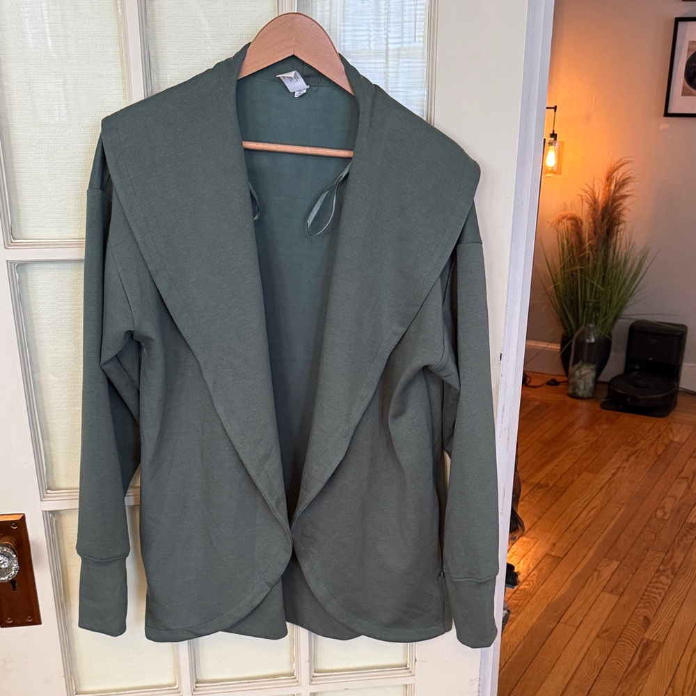 90 degree green cardigan, womens M